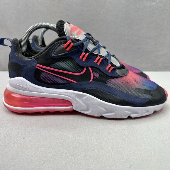 Nike Air Max 270 React Womens Size 8.5 Shoes Midnight Navy/Flash Crimson-Pink - Picture 1 of 8